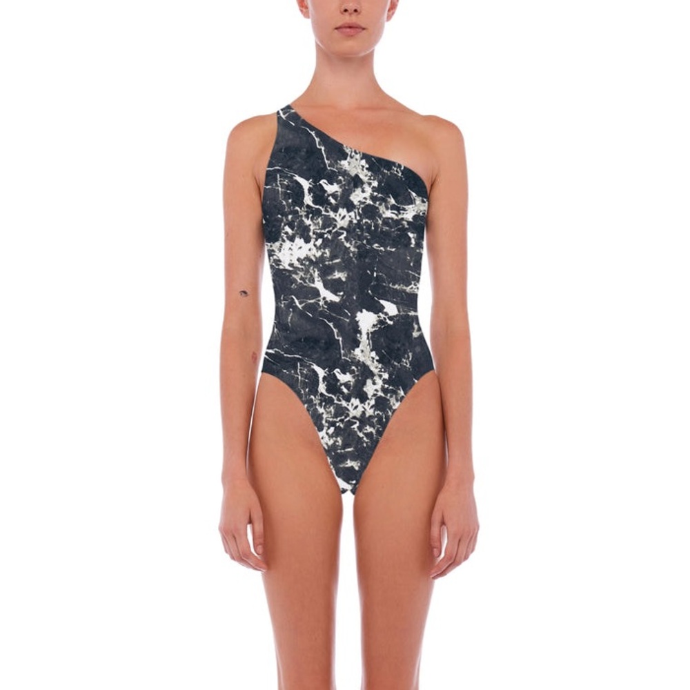 Norma Kamali NWT One Shoulder one piece CAMO Print Swimsuit size large